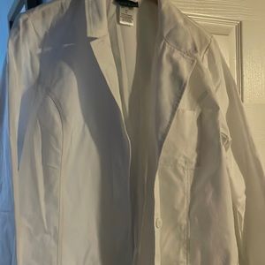 White womens lab coat long